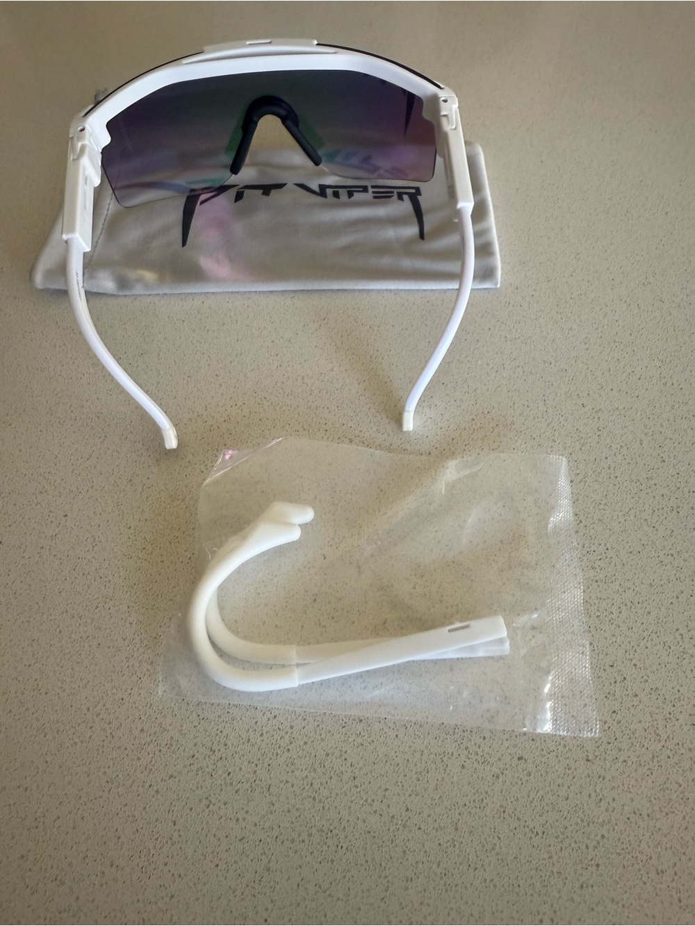 Pit Viper The Miami Nights white shield mirror sunglasses COC41N3 - Picture 3 of 5